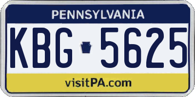 PA license plate KBG5625