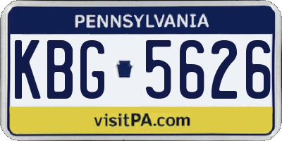 PA license plate KBG5626
