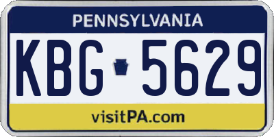 PA license plate KBG5629