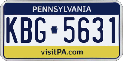 PA license plate KBG5631