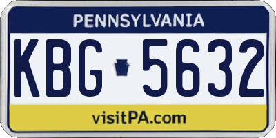 PA license plate KBG5632