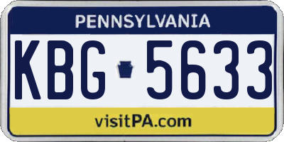 PA license plate KBG5633