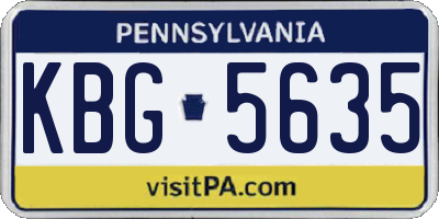 PA license plate KBG5635