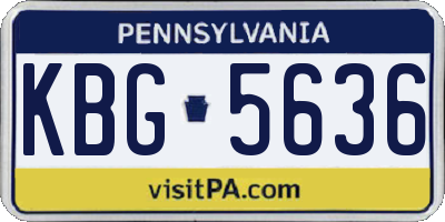 PA license plate KBG5636
