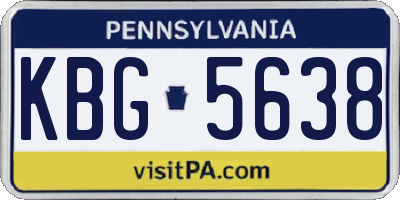 PA license plate KBG5638