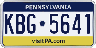 PA license plate KBG5641