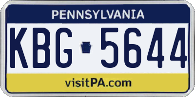 PA license plate KBG5644
