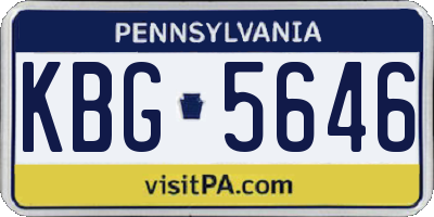 PA license plate KBG5646