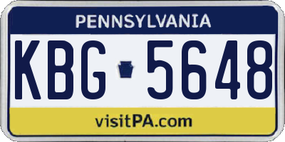 PA license plate KBG5648