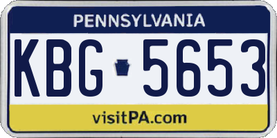 PA license plate KBG5653