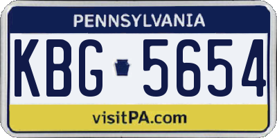 PA license plate KBG5654