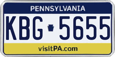 PA license plate KBG5655
