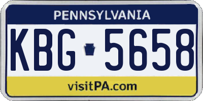 PA license plate KBG5658