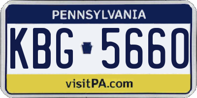PA license plate KBG5660