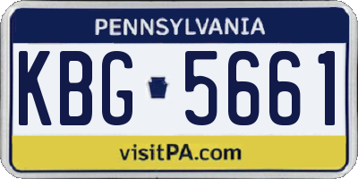 PA license plate KBG5661