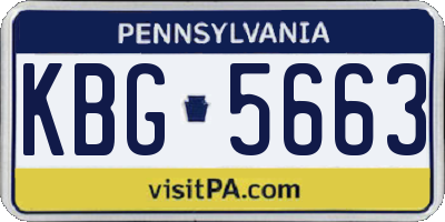 PA license plate KBG5663