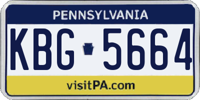 PA license plate KBG5664