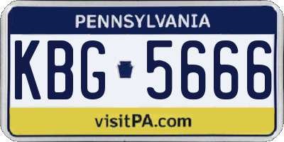 PA license plate KBG5666