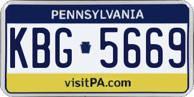 PA license plate KBG5669