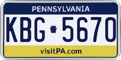 PA license plate KBG5670