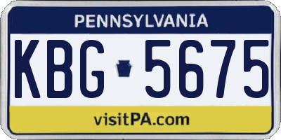 PA license plate KBG5675