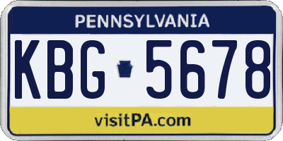 PA license plate KBG5678