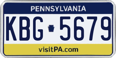 PA license plate KBG5679