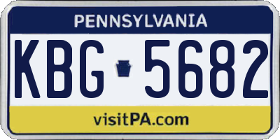 PA license plate KBG5682