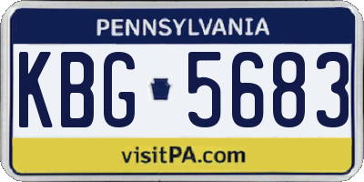 PA license plate KBG5683