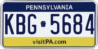 PA license plate KBG5684