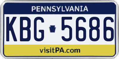 PA license plate KBG5686