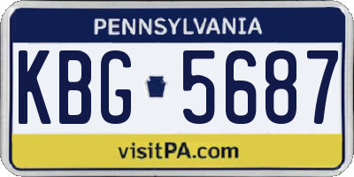 PA license plate KBG5687