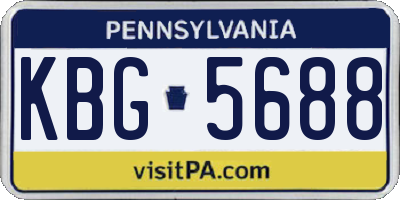 PA license plate KBG5688