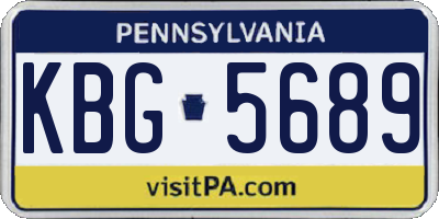 PA license plate KBG5689