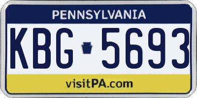 PA license plate KBG5693