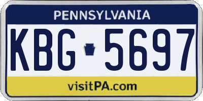 PA license plate KBG5697