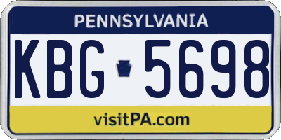 PA license plate KBG5698