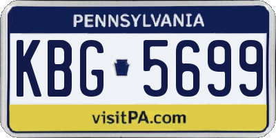 PA license plate KBG5699
