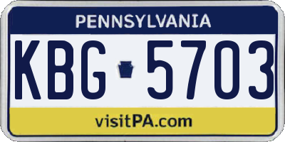 PA license plate KBG5703