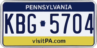 PA license plate KBG5704