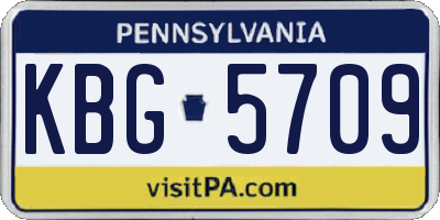 PA license plate KBG5709