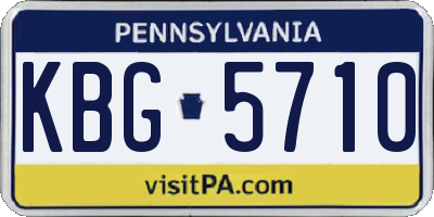 PA license plate KBG5710