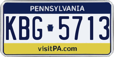 PA license plate KBG5713