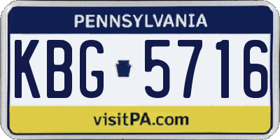 PA license plate KBG5716