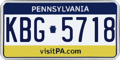 PA license plate KBG5718