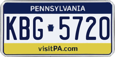PA license plate KBG5720