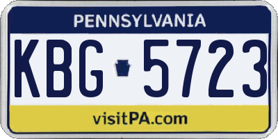 PA license plate KBG5723
