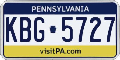 PA license plate KBG5727