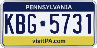 PA license plate KBG5731