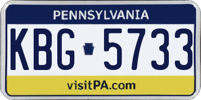 PA license plate KBG5733